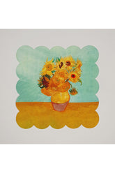 Van Gogh Vazo Desenli Dijital Baskılı Lazer Kesim Kokteyl Peçetesi